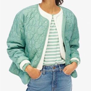 J. Crew Seafoam Quilted Puffer Jacket